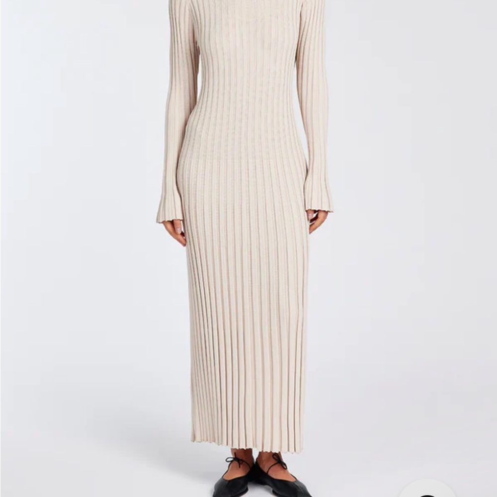 ADA STONE LONG SLEEVE MIDI DRESS